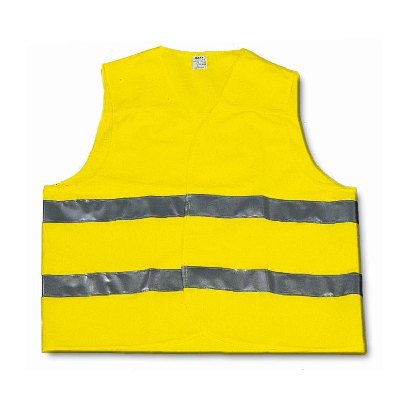 Yellow safety vest with 2 retro-reflective stripes