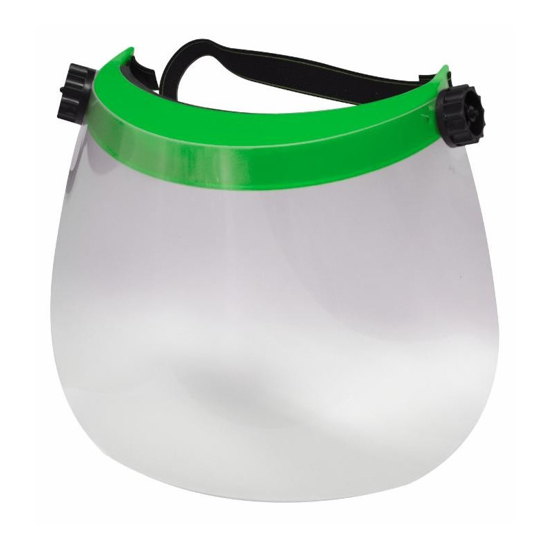 Adjustable polycarbonate protective visor with sun visor