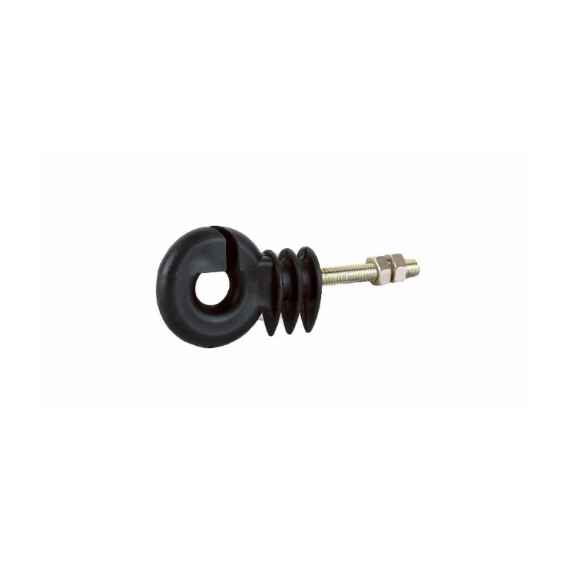 Black ring insulator with 30 mm threaded rod M6 (Set of 10 )