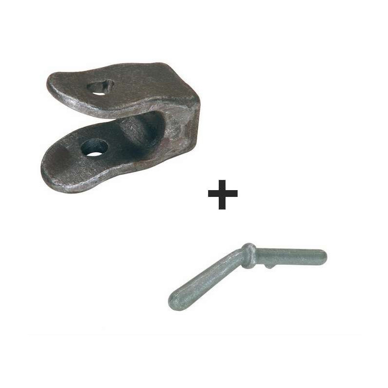 Hitch for a tipper body with pin