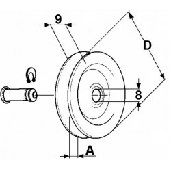 Steel pulley Ø 24 for trailer brake (Set of 2)