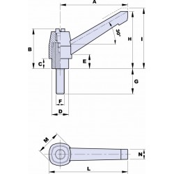 Clutch release handle threaded rod M6X20