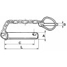 3° point spindle Ø 19 with chain and clip (Set of 2)