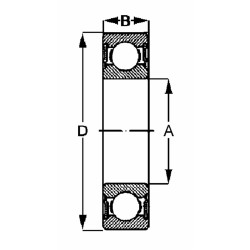 Radial ball bearing 6205 2RS Ø 25-52 (Set of 5)
