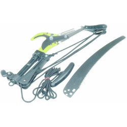 Carbon steel and teflon pruner with telescopic handle
