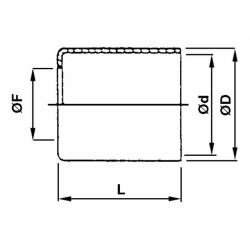 Douille aluminium Ø15 X Ø17 pour tuyau tresse (Lot de 5)