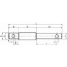DOUBLE AXLE FOR IMPLEMENT COUPLING 28-28