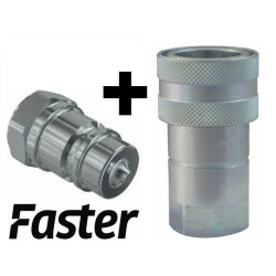 1/2" FASTER Male + Female Quick Disconnect Valve Coupling