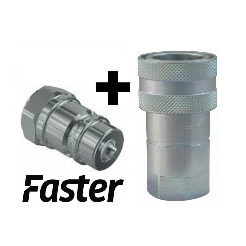 1/2" FASTER Male + Female Quick Disconnect Valve Coupling