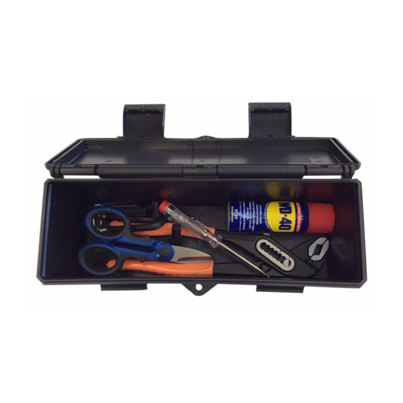 Tool box 280X89X107MM mm with assortment of electrical tools