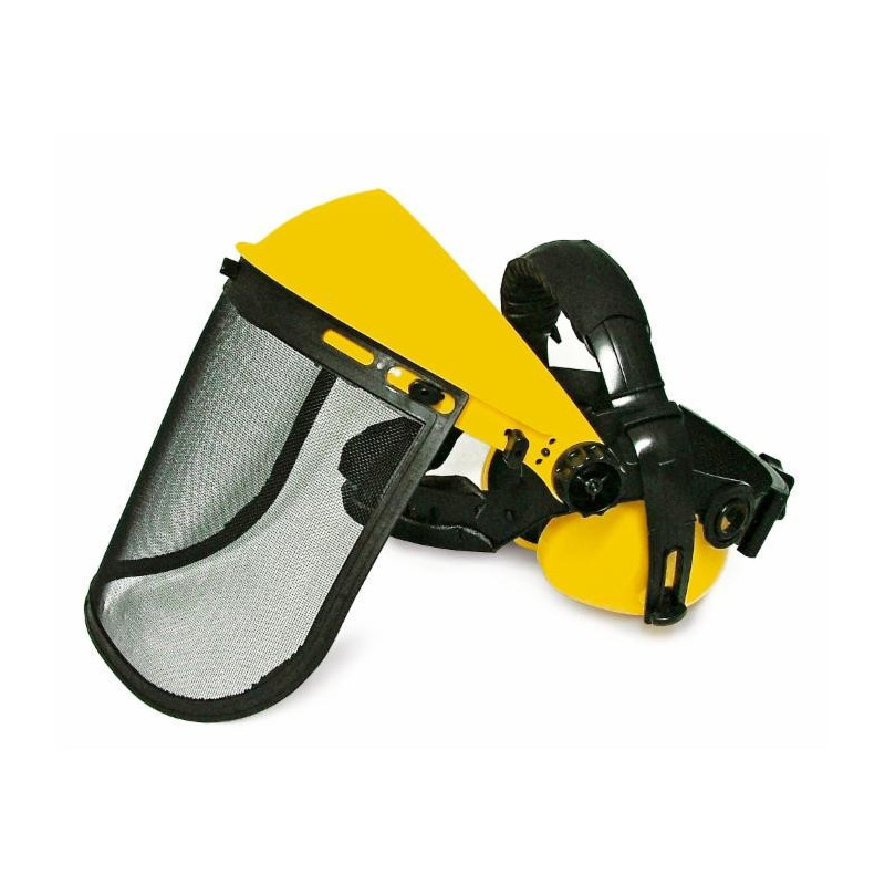 Protective mesh visor with earphones approved to EN1731 - EN352 (Blister of 1)