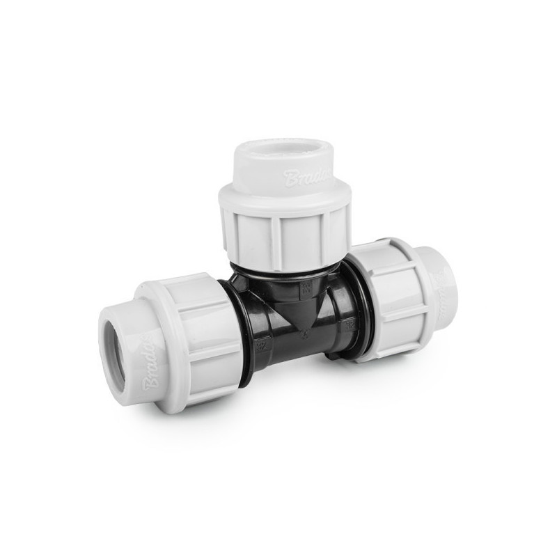 Compression fitting Equal Tee PN16 for 20 mm PE pipe (Set of 2)