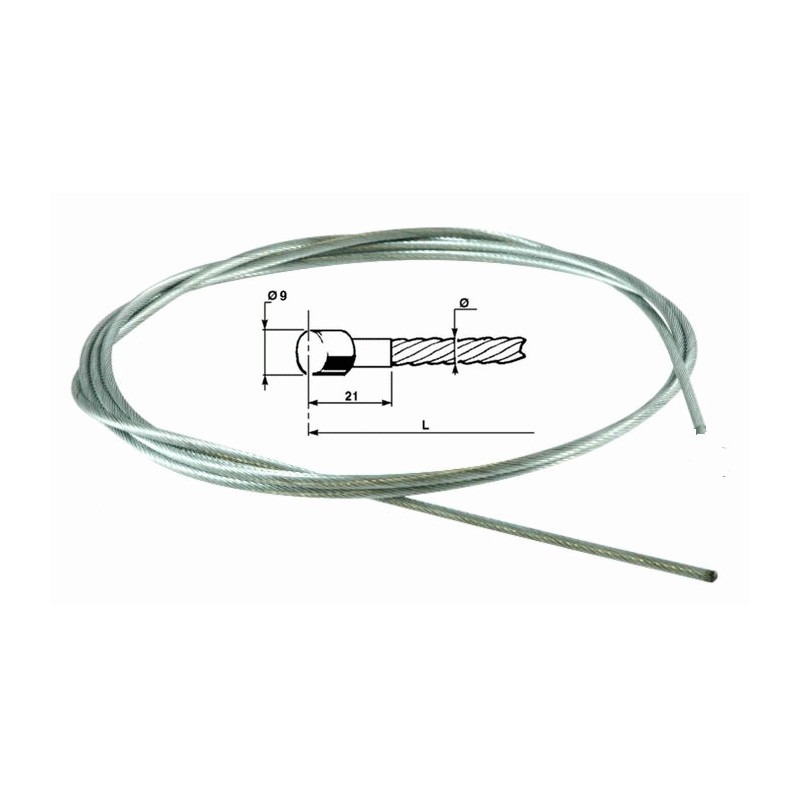 Câble d'embrayage adaptable Pasquali Ø 3 X 2000 mm