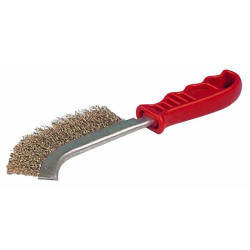 Wire brush 275 mm in brass-plated steel