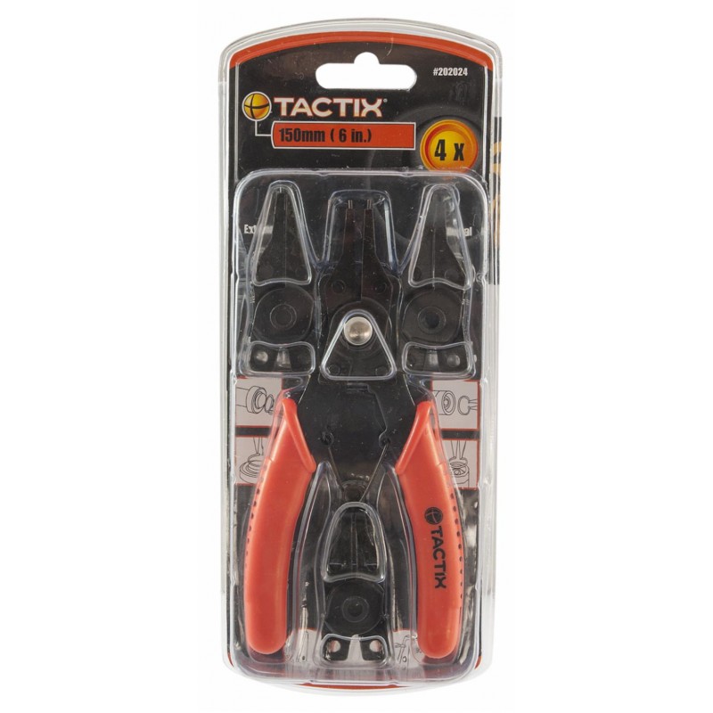 Tactix circlip pliers 150 mm with interchangeable tips