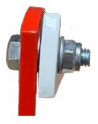 Barrière de regard extensible rouge/blanc 115X115X105 cm alu/acier