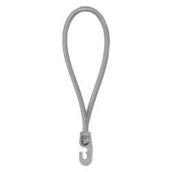 Tendeurs boucle élastique gris 18 cm ø 4mm avec 1 crochet PVC (lot de 25 pièces)