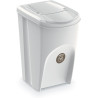 Set of 3 white plastic recycling/sorting garbage cans - 35L