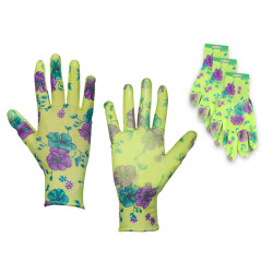 Set of 3 pairs of "Pure Floxy" polyurethane gardening gloves, size 7