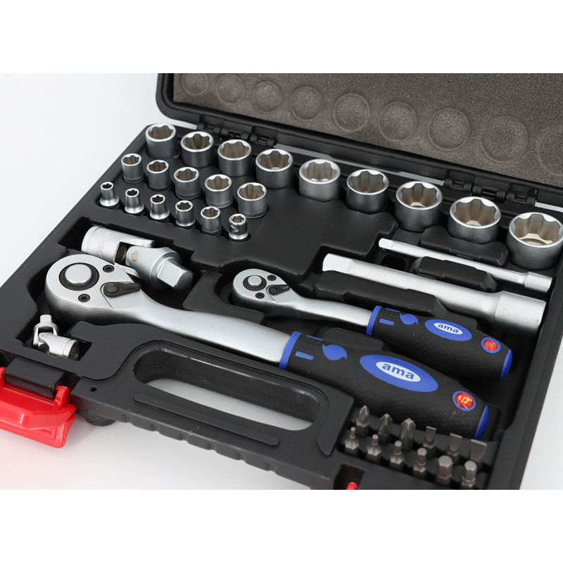 Socket set 1/4" and 1/2" 38 pieces