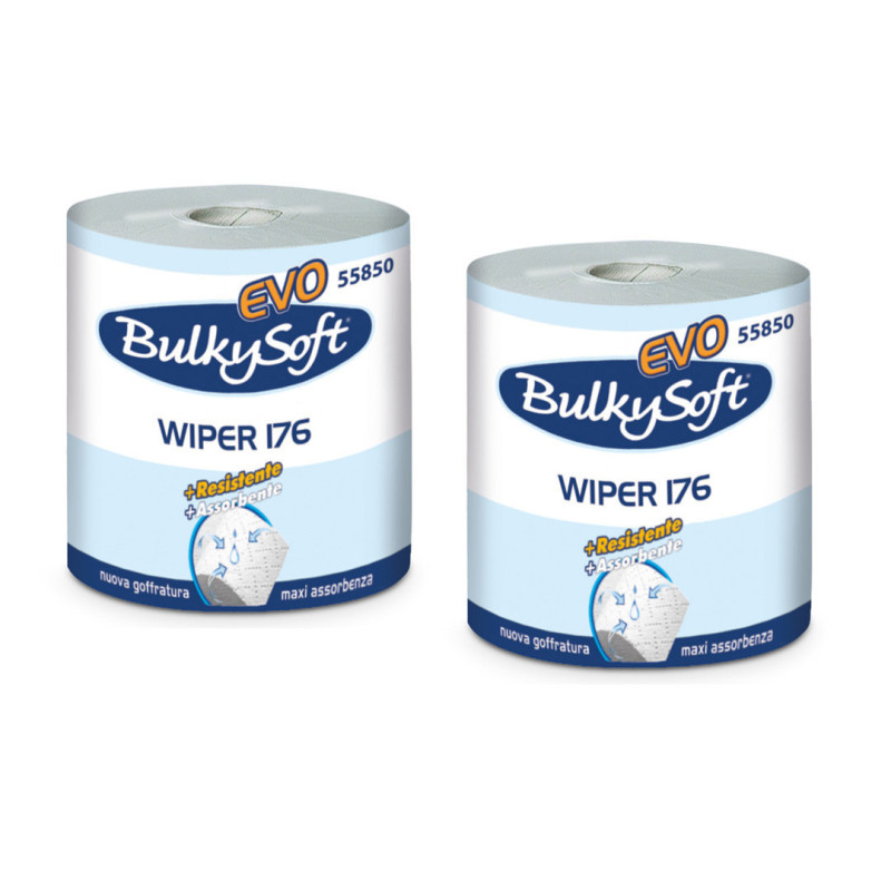 Set of 2 rolls of Classic wiper 176 evo heavy-duty absorbent paper