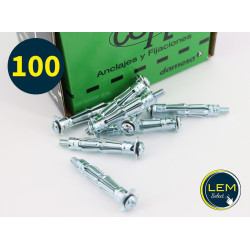 Box of 100 Placo metal expansion plugs with 5x52 mm screws