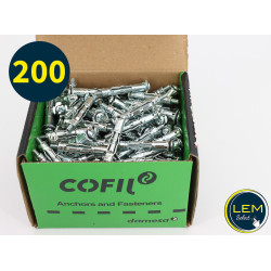 Box of 200 Placo metal expansion plugs with 4x38 mm screws