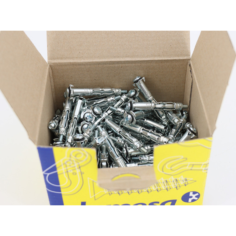 Box of 100 Placo metal expansion plugs with 4x45 mm screws