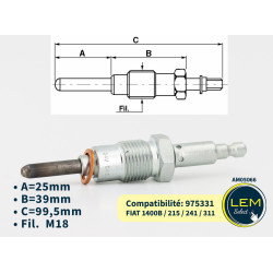 12V glow plug compatible 975331