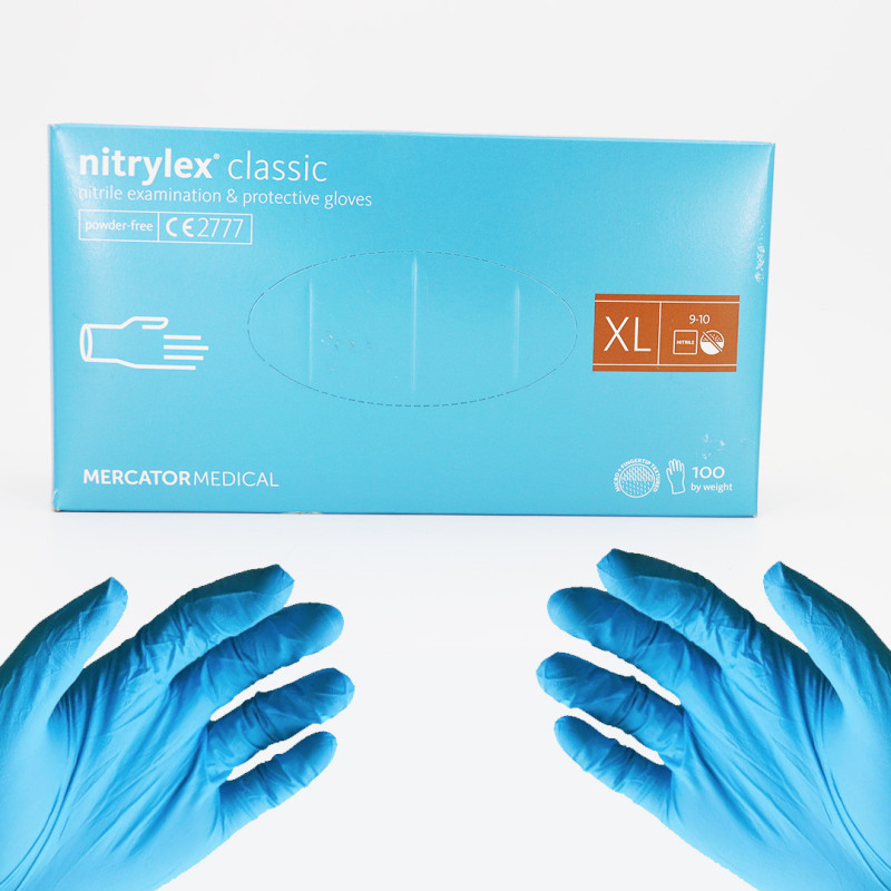 Box of 100 Nitrile gloves - Size XL - Powder-free, single-use