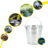 Robust and versatile 15L galvanized steel garden bucket with handle - Soil, water, mortar