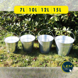 Robust and versatile 7L galvanized steel garden bucket with handle - Soil, water, mortar