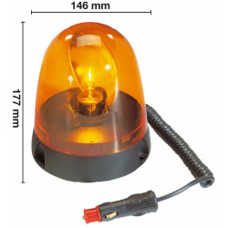 One series orange flashing beacon 12/24 V cigarette lighter flat magnetic base