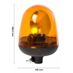 Gyrophare orange série One 24 V fixation pour tige