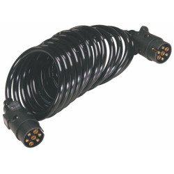 Spiral extension 3.5 metres with 12 V 7-pin PVC connectors